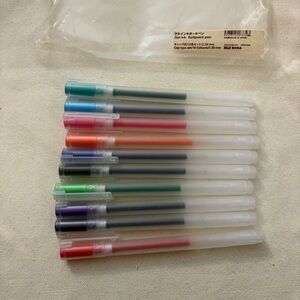 Muji Gel ink ballpoint pens Cap type set10 colors 0.38 mm comes with clear pouch